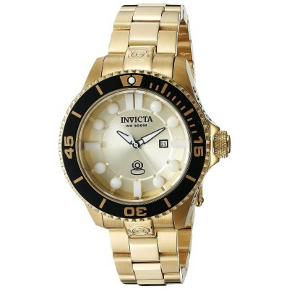 Invicta Gold and Black Watch with Bold Dial